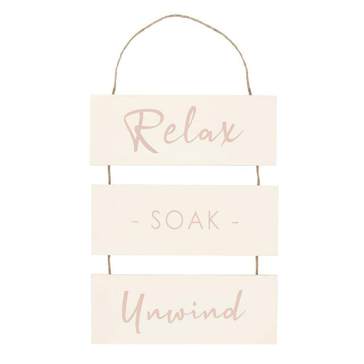 Relax, Soak, Unwind Hanging Sign - Home Decor Emporium