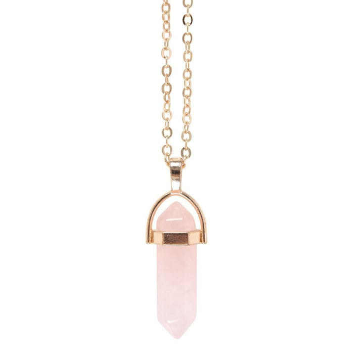 Rose Quartz Crystal Necklace Card - Home Decor Emporium