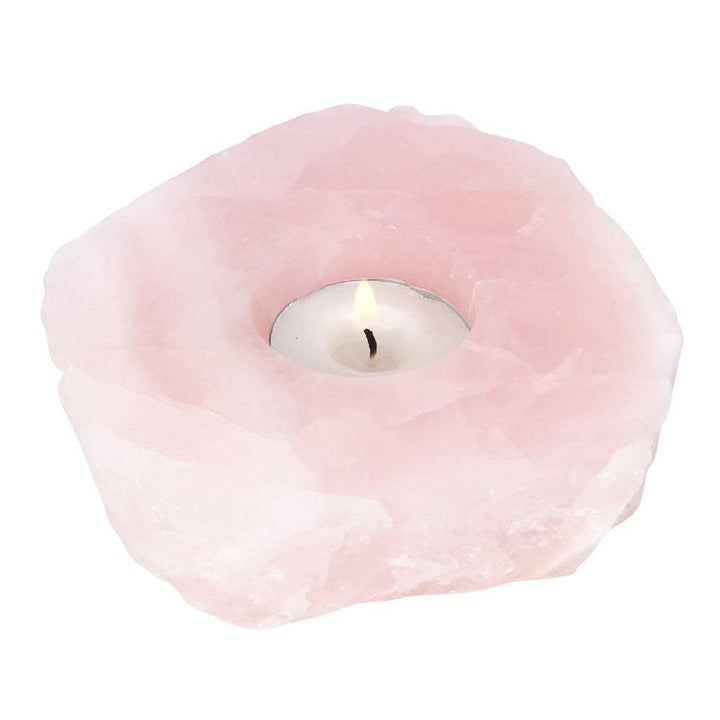 Rose Quartz Crystal Tealight Holder - Home Decor Emporium