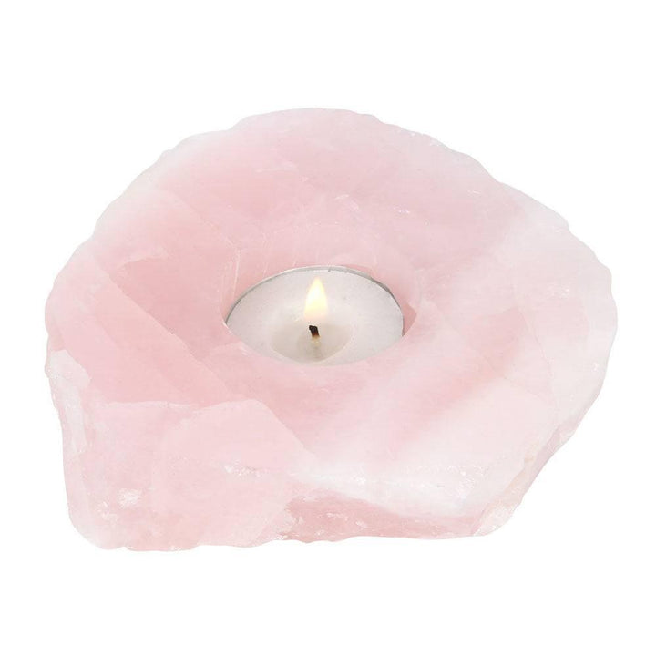 Rose Quartz Crystal Tealight Holder - Home Decor Emporium