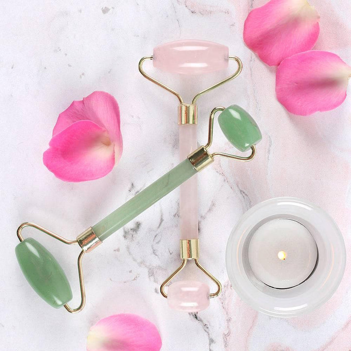 Rose Quartz Dual Ended Face Roller - Home Decor Emporium