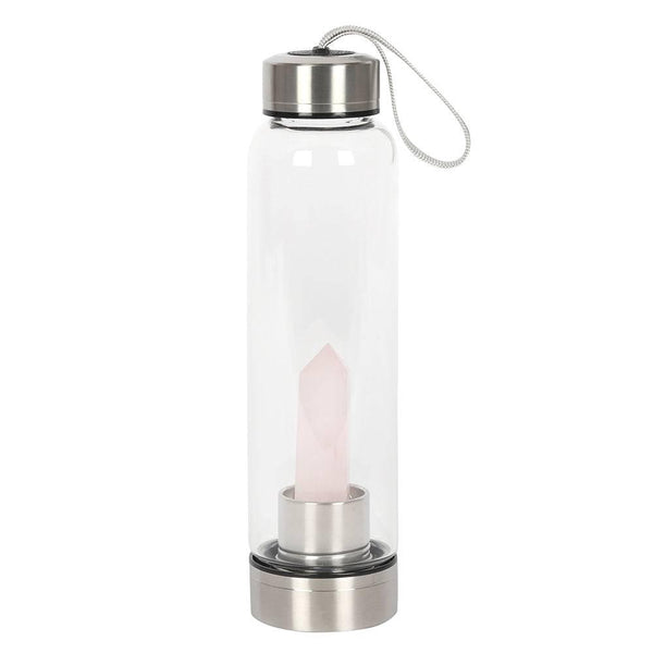 Rose Quartz Purifying Glass Water Bottle - Home Decor Emporium