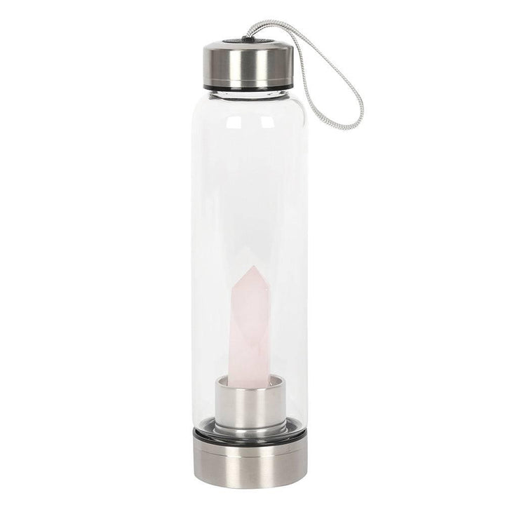 Rose Quartz Purifying Glass Water Bottle - Home Decor Emporium