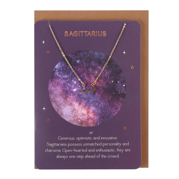 Sagittarius Zodiac Necklace Card - Home Decor Emporium