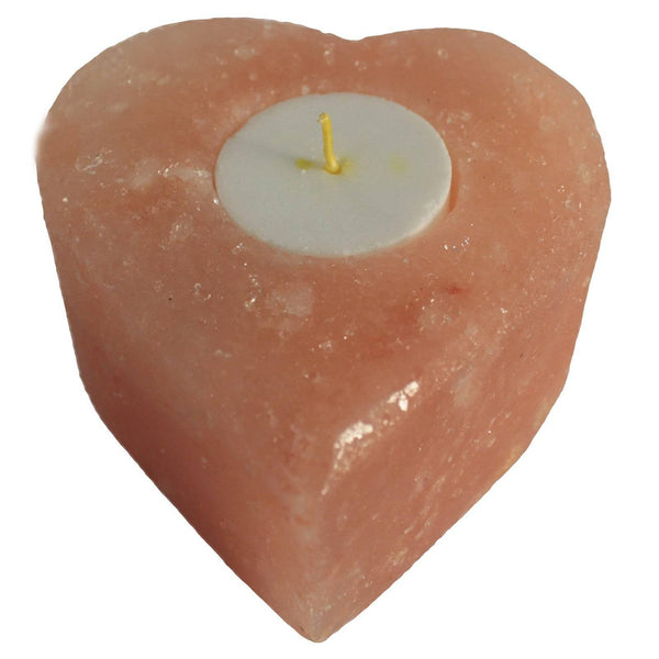 Salt Candle Holder - Med Heart - Home Decor Emporium