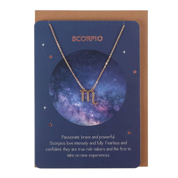 Scorpio Zodiac Necklace Card - Home Decor Emporium