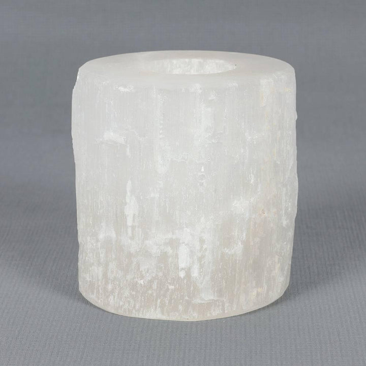 Selenite Cylinder Tealight Holder - Home Decor Emporium