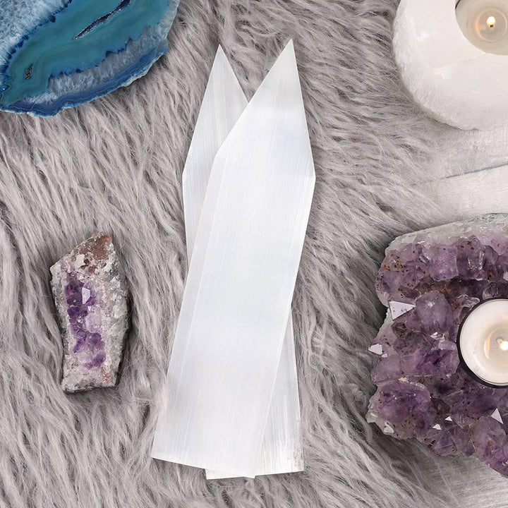 Selenite Flat Pointed Wand - Home Decor Emporium