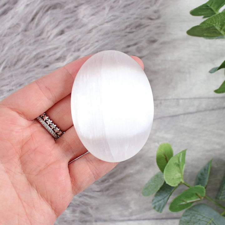 Selenite Palm Stone - Home Decor Emporium