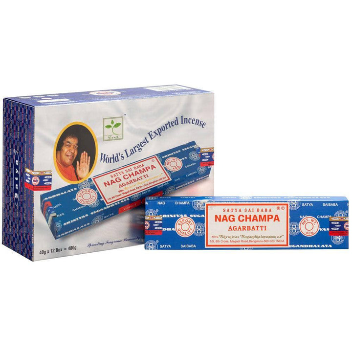 Set of 12 Packets of 40g Sai Baba Nagchampa Incense Sticks - Home Decor Emporium