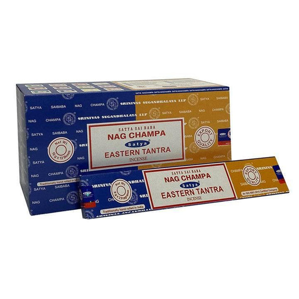 Set of 12 Packets of Combo Satya Incense - Nag Champa Eastern Tantra - Home Decor Emporium