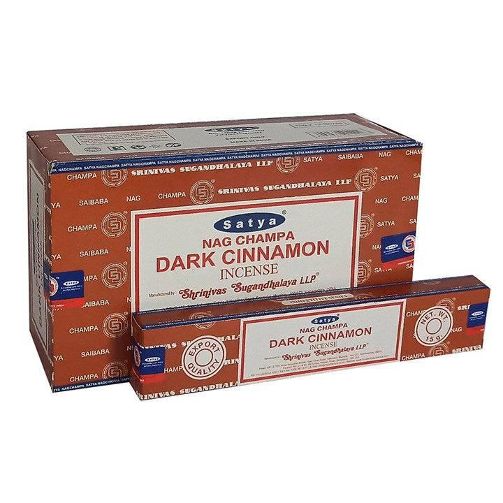 Set of 12 Packets of Dark Cinnamon Incense Sticks by Satya - Home Decor Emporium