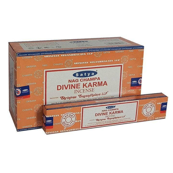 Set of 12 Packets of Divine Karma Incense Sticks by Satya - Home Decor Emporium