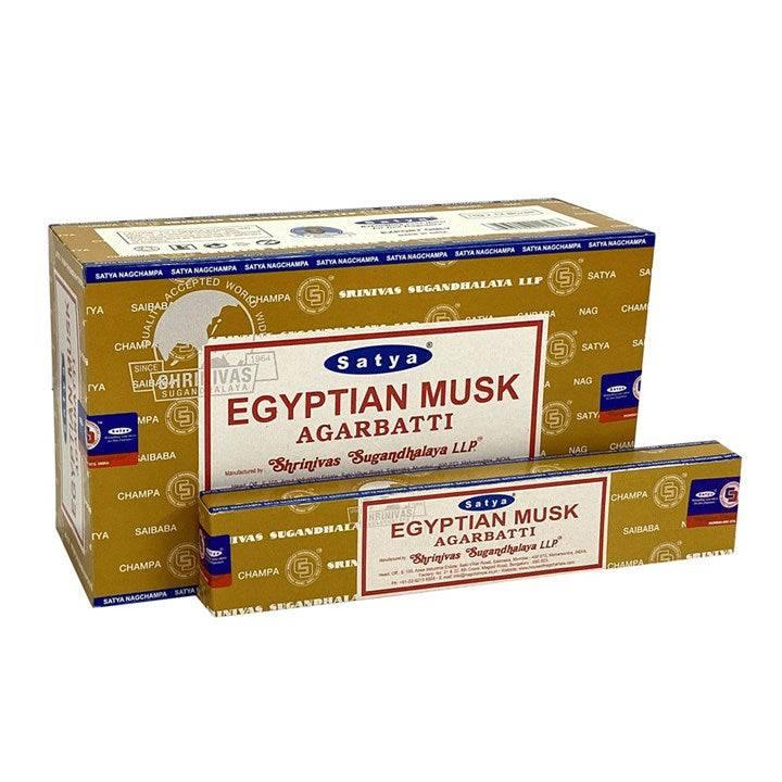 Set of 12 Packets of Egyptian Musk Incense Sticks by Satya - Home Decor Emporium