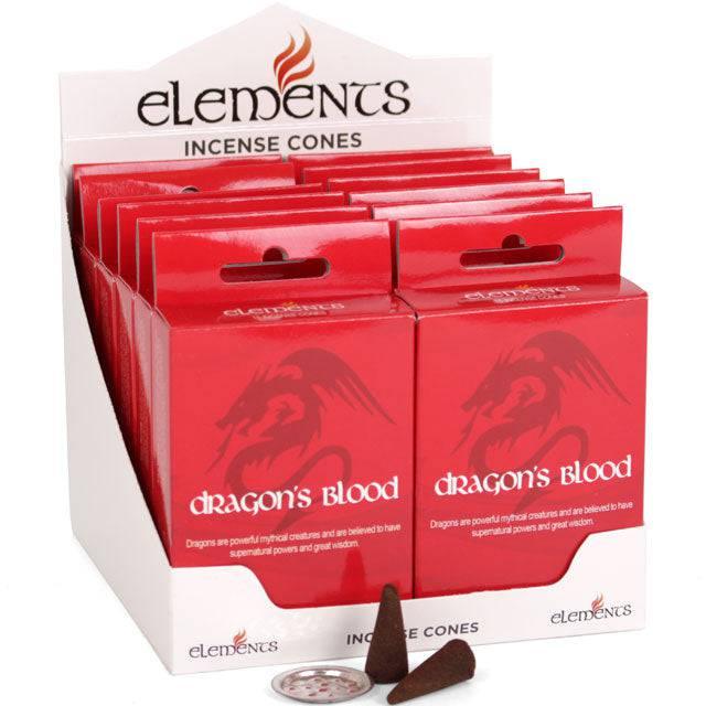 Set of 12 Packets of Elements Dragon's Blood Incense Cones - Home Decor Emporium