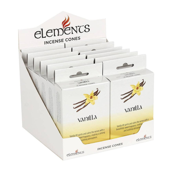 Set of 12 Packets of Elements Vanilla Incense Cones - Home Decor Emporium