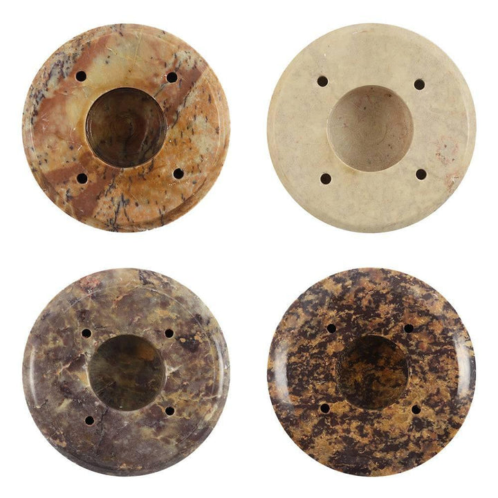 Set of 4 Round Soapstone Incense Holders - Home Decor Emporium