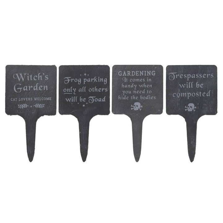 Set of 4 Slate Gothic Garden Signs - Home Decor Emporium