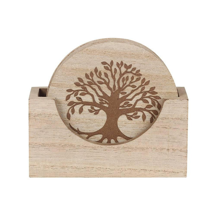 Set of 4 Tree of Life Engraved Coasters - Home Decor Emporium