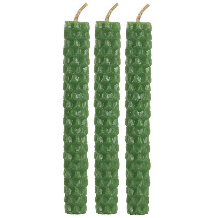 Set of 6 Green Beeswax Spell Candles - Home Decor Emporium