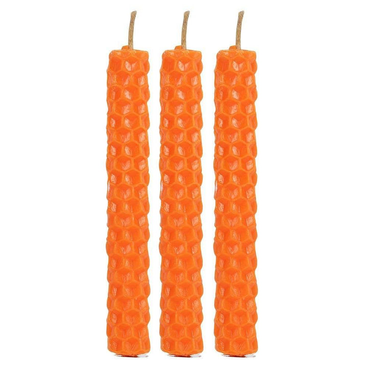 Set of 6 Orange Beeswax Spell Candles - Home Decor Emporium