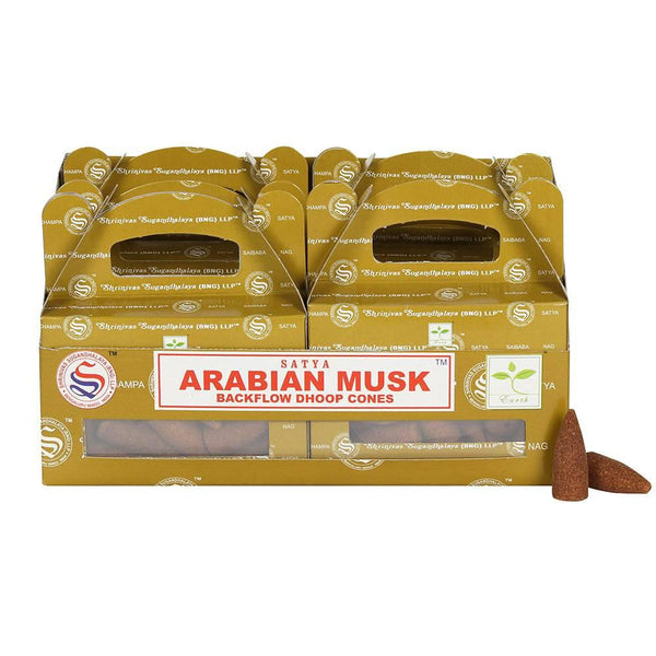 Set of 6 Packets of Arabian Musk Backflow Dhoop Cones by Satya - Home Decor Emporium