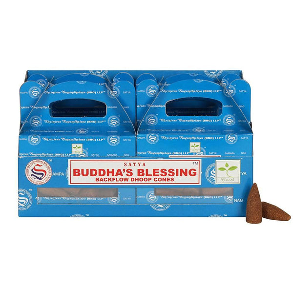 Set of 6 Packets of Buddha's Blessing Backflow Dhoop Cones by Satya - Home Decor Emporium