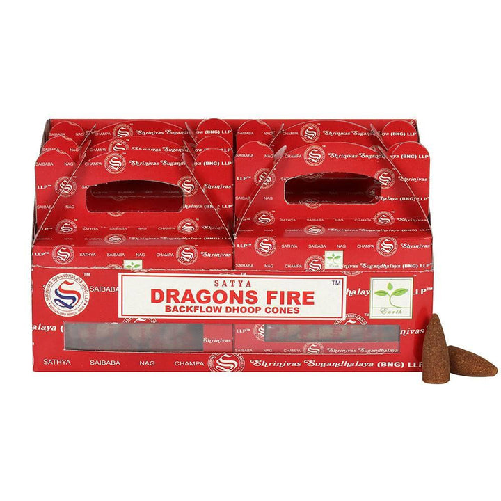 Set of 6 Packets of Dragons Fire Backflow Dhoop Cones by Satya - Home Decor Emporium