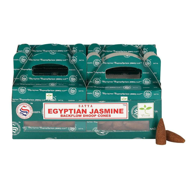 Set of 6 Packets of Egyptian Jasmine Backflow Dhoop Cones by Satya - Home Decor Emporium