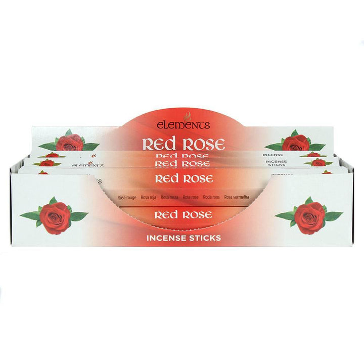 Set of 6 Packets of Elements Red Rose Incense Sticks - Home Decor Emporium