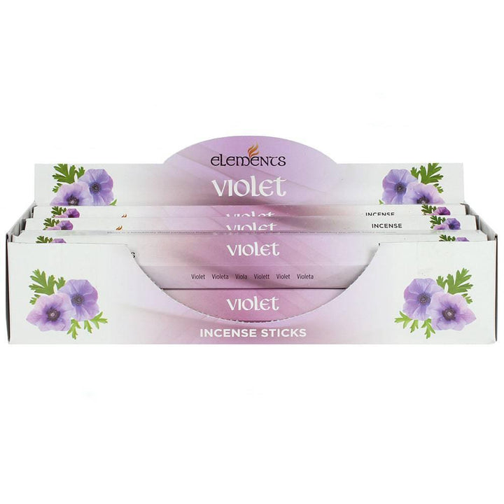 Set of 6 Packets of Elements Violet Incense Sticks - Home Decor Emporium