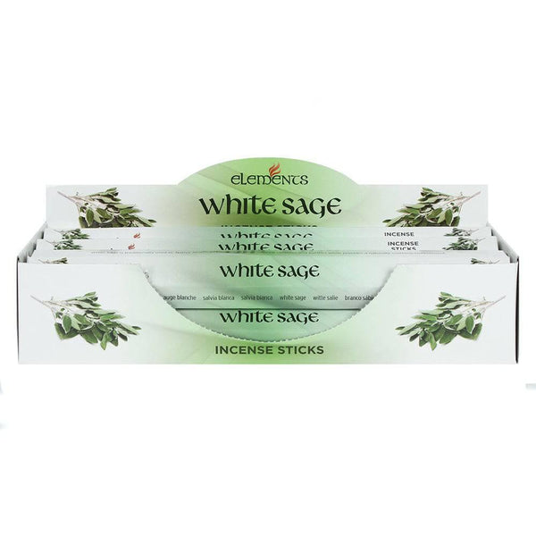 Set of 6 Packets of Elements White Sage Incense Sticks - Home Decor Emporium