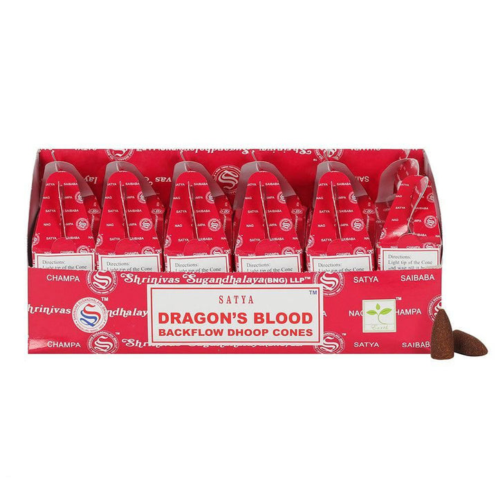 Set of 6 Packets of Satya Dragon's Blood Backflow Dhoop Cones - Home Decor Emporium