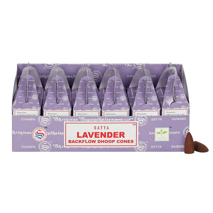 Set of 6 Packets of Satya Lavender Backflow Dhoop Cones - Home Decor Emporium