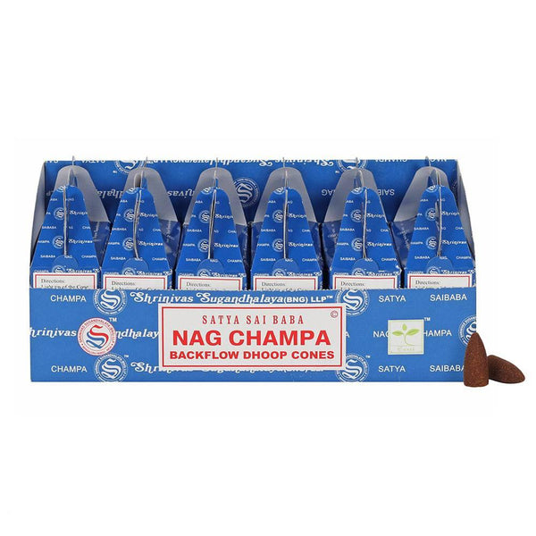 Set of 6 Packets of Satya Nag Champa Backflow Dhoop Cones - Home Decor Emporium