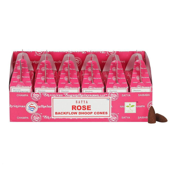 Set of 6 Packets of Satya Rose Backflow Dhoop Cones - Home Decor Emporium