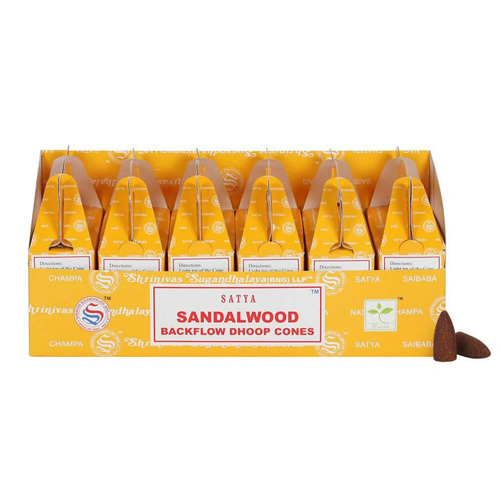 Set of 6 Packets of Satya Sandalwood Backflow Dhoop Cones - Home Decor Emporium