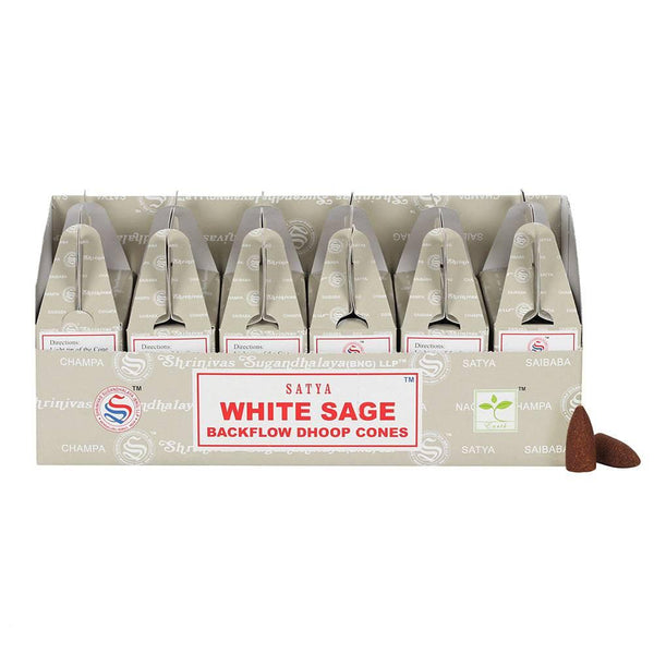 Set of 6 Packets of Satya White Sage Backflow Dhoop Cones - Home Decor Emporium