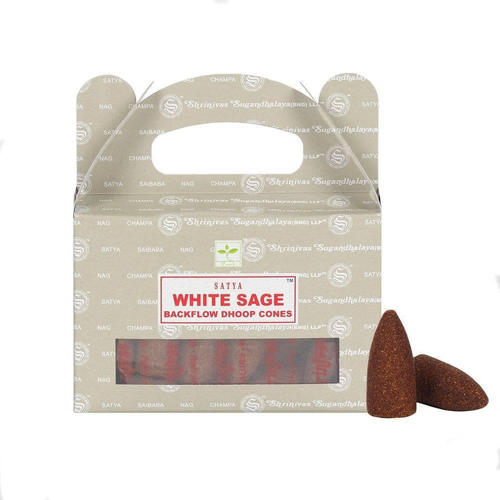 Set of 6 Packets of Satya White Sage Backflow Dhoop Cones - Home Decor Emporium