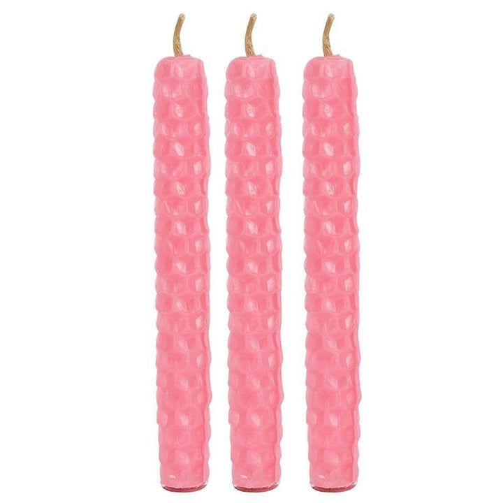 Set of 6 Pink Beeswax Spell Candles - Home Decor Emporium