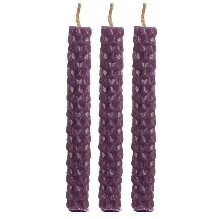 Set of 6 Purple Beeswax Spell Candles - Home Decor Emporium