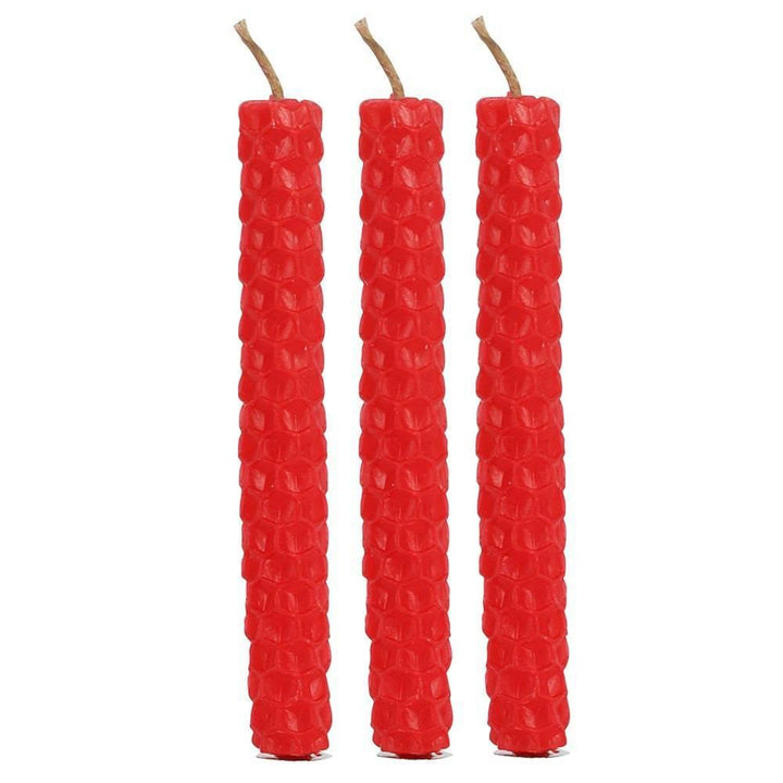 Set of 6 Red Beeswax Spell Candles - Home Decor Emporium