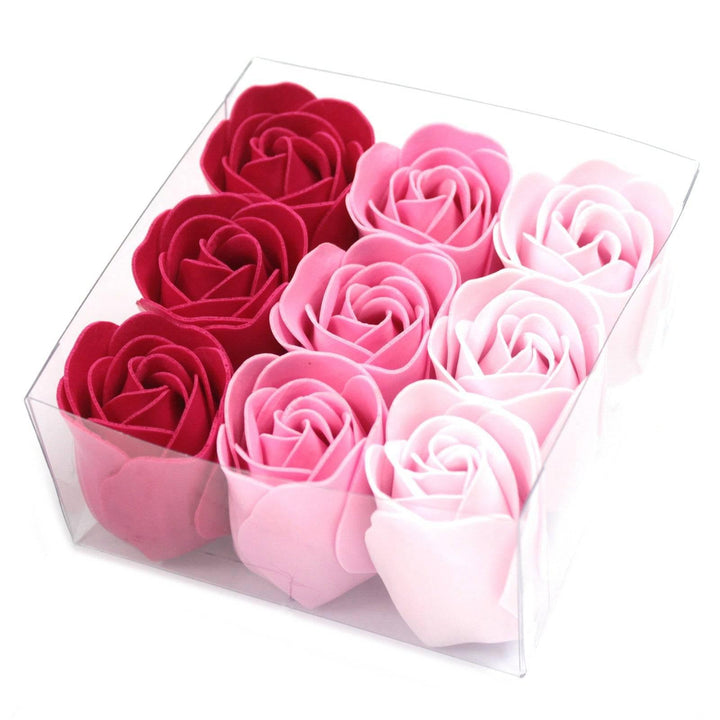 Set of 9 Soap Flowers - Pink Roses - Home Decor Emporium