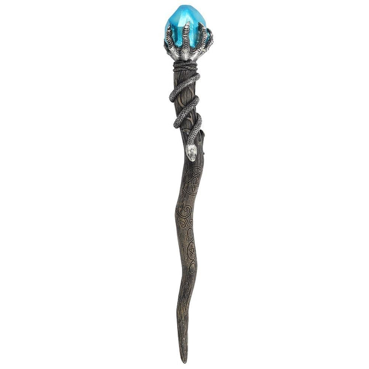 Silver Claw Wand with Blue Gem - Home Decor Emporium