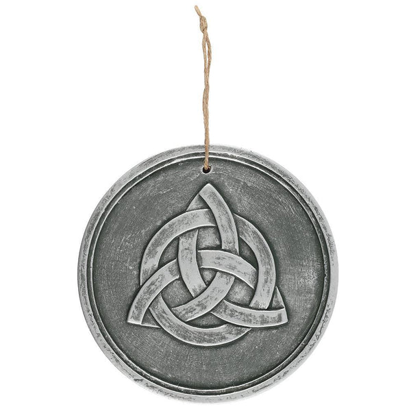 Silver Effect Terracotta Triquetra Plaque - Home Decor Emporium