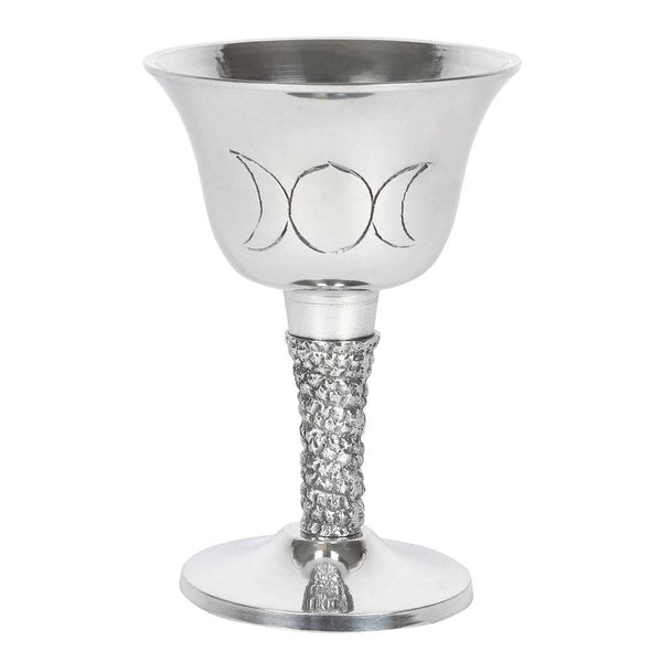 Silver Metal Triple Moon Chalice - Home Decor Emporium