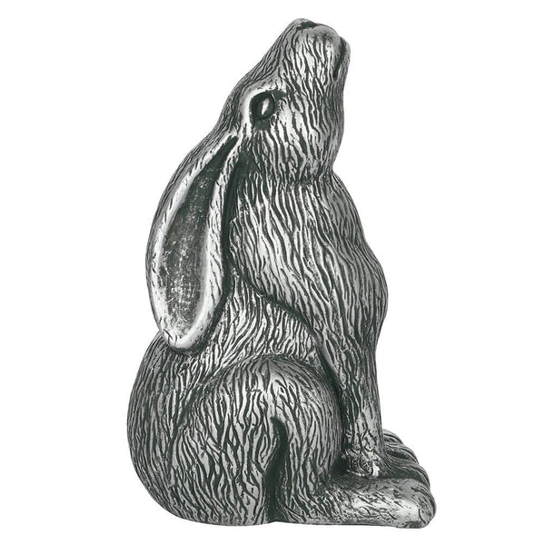 Silver Terracotta Moon Gazing Hare Garden Ornament - Home Decor Emporium