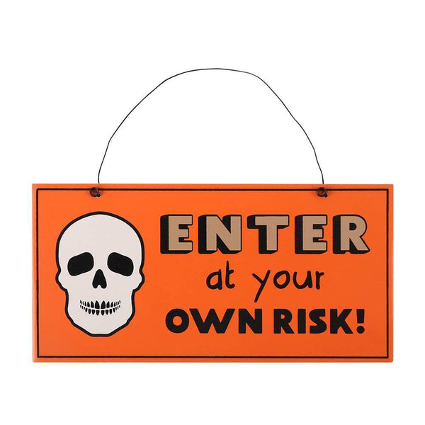 Skull Enter Hanging Sign - Home Decor Emporium