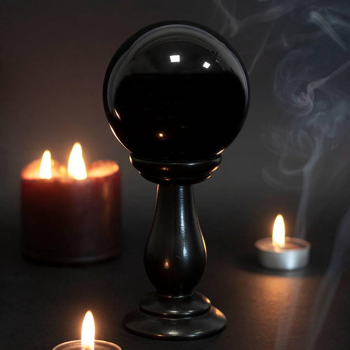 Small Black Crystal Ball on Stand - Home Decor Emporium