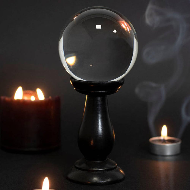 Small Clear Crystal Ball on Stand - Home Decor Emporium